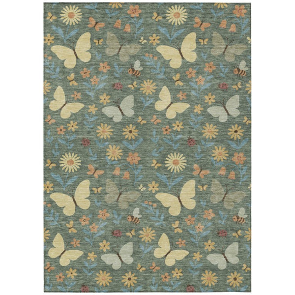 Abstract Polyester Area Rug Machine Washable for Indoor Outdoor Patios and Living Rooms