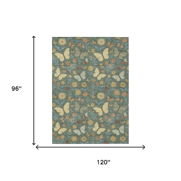Abstract Polyester Area Rug Machine Washable for Indoor Outdoor Patios and Living Rooms