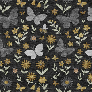 Abstract Washable Polyester Area Rug Low Pile Stain Resistant for Indoor Outdoor Spaces