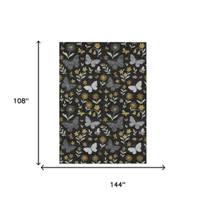 Abstract Washable Polyester Area Rug Low Pile Stain Resistant for Indoor Outdoor Spaces