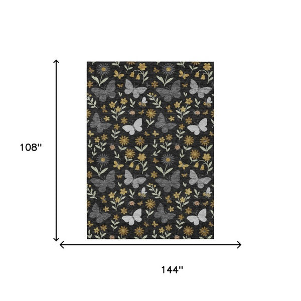 Abstract Washable Polyester Area Rug Low Pile Stain Resistant for Indoor Outdoor Spaces