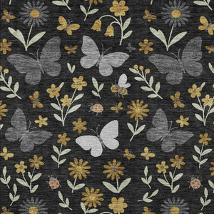 HomeRoots Abstract Washable Polyester Area Rug Low Pile Stain Resistant for Indoor Outdoor Spaces 10' x 14' 733593