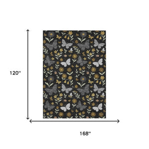 Abstract Washable Polyester Area Rug Low Pile Stain Resistant for Indoor Outdoor Spaces