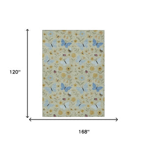 Abstract Polyester Area Rug Machine Washable Indoor Outdoor Patio with Felt Backing Support