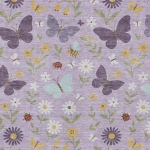 HomeRoots 9x12 Abstract Lavender Polyester Area Rug Machine Washable for Indoor Outdoor Spaces 733616