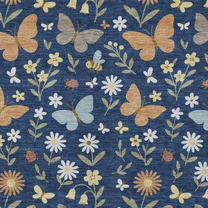 HomeRoots 9x12 Navy Abstract Polyester Area Rug Washable Indoor Outdoor Living Patio 733628
