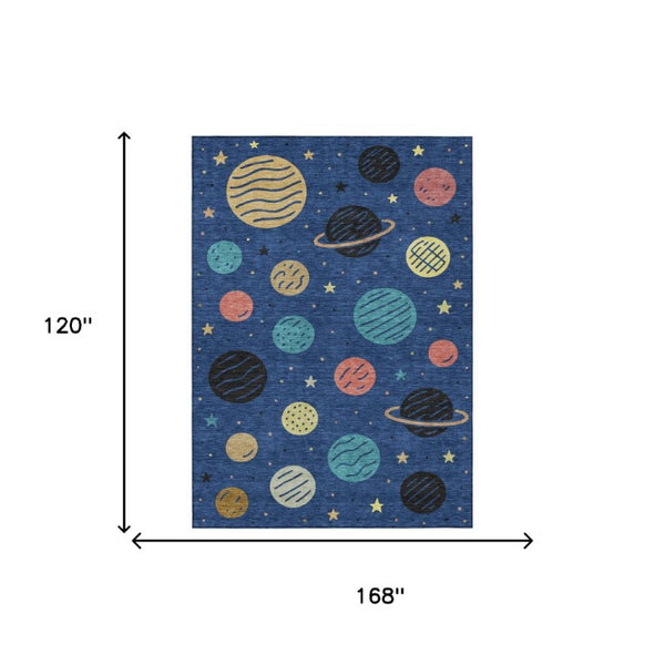 Floral Polyester Area Rug Machine Washable Low Pile for Indoor Outdoor Patio Use