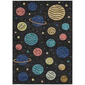 HomeRoots 9x12 Floral Washable Polyester Area Rug for Indoor Outdoor Patios and Living Rooms 733648