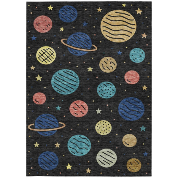 HomeRoots 9x12 Floral Washable Polyester Area Rug for Indoor Outdoor Patios and Living Rooms 733648