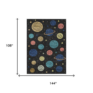 9x12 Floral Washable Polyester Area Rug for Indoor Outdoor Patios and Living Rooms