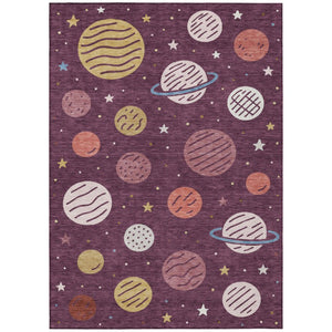 Floral Polyester Area Rug Washable Indoor Outdoor Low Pile Stain Resistant Patio Living Room