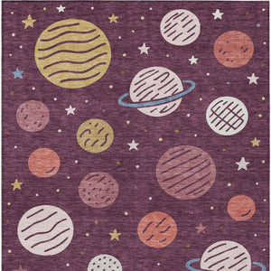 Floral Polyester Area Rug Washable Indoor Outdoor Low Pile Stain Resistant Patio Living Room