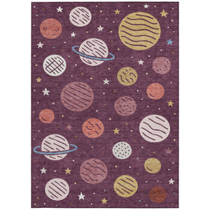 Floral Polyester Area Rug Washable Indoor Outdoor Low Pile Stain Resistant Patio Living Room