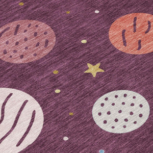 8 Ft Round Floral Polyester Area Rug Washable Indoor Outdoor Patio Felt Back