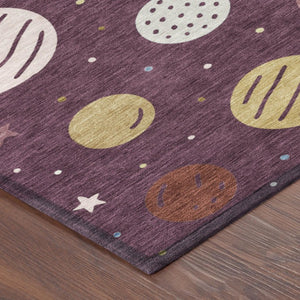 Floral Polyester Area Rug Washable Indoor Outdoor Low Pile Stain Resistant Patio Living Room