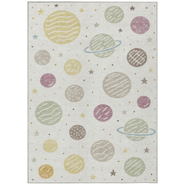 Floral Washable Indoor Outdoor Polyester Area Rug for Patio Living Room or Foyer