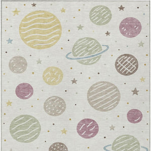 Floral Washable Indoor Outdoor Polyester Area Rug for Patio Living Room or Foyer