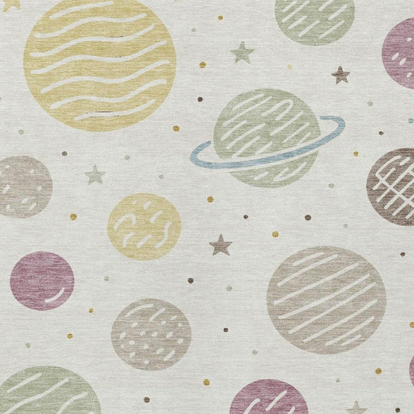 Floral Washable Indoor Outdoor Polyester Area Rug for Patio Living Room or Foyer