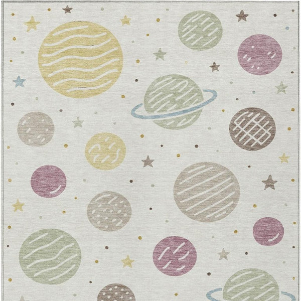 Floral Washable Indoor Outdoor Polyester Area Rug for Patio Living Room or Foyer