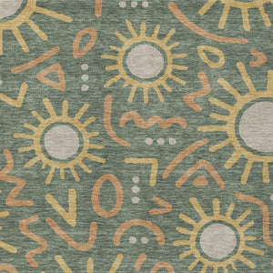 HomeRoots 10 X 14 Geometric Polyester Area Rug Washable for Patio Living Room and Porch 733679