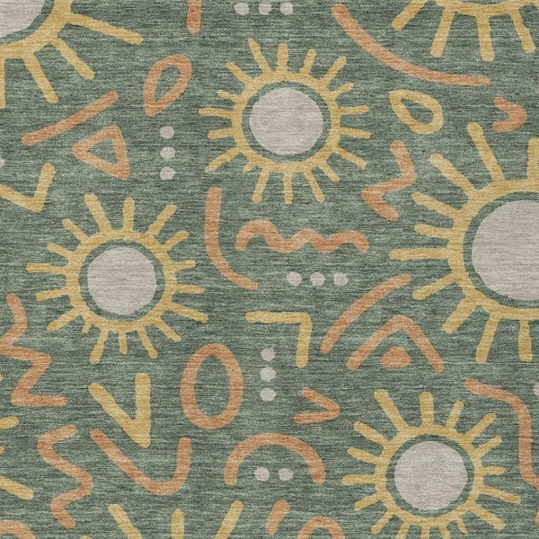 HomeRoots 10 X 14 Geometric Polyester Area Rug Washable for Patio Living Room and Porch 733679