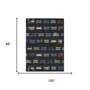 8x10 Abstract Polyester Area Rug Machine Washable Indoor Outdoor Patio Accent