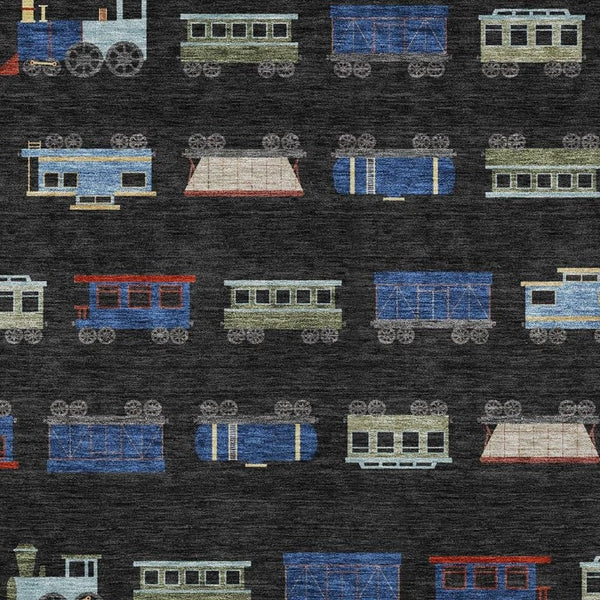 HomeRoots 9x12 Abstract Polyester Area Rug Machine Washable Indoor Outdoor Low Pile Weave 733714