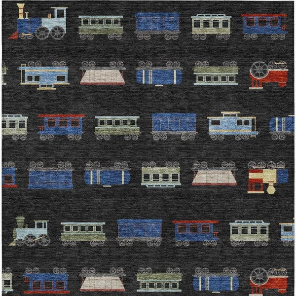 10 X 14 Abstract Washable Polyester Area Rug for Indoor Outdoor Spaces