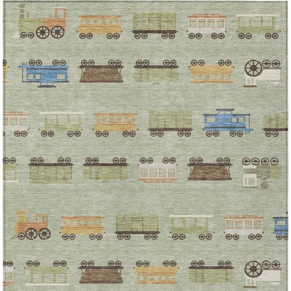 Abstract Polyester Area Rug Machine Washable Indoor Outdoor Low Pile Stain Resistant Patio Decor