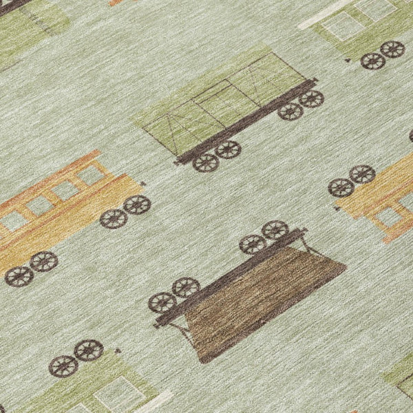 Abstract Polyester Area Rug Machine Washable Indoor Outdoor Low Pile Stain Resistant Patio Decor