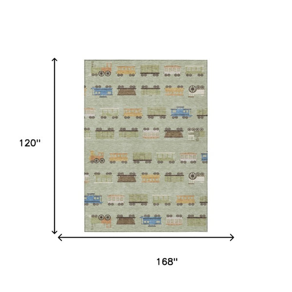 Abstract Polyester Area Rug Machine Washable Indoor Outdoor Low Pile Stain Resistant Patio Decor