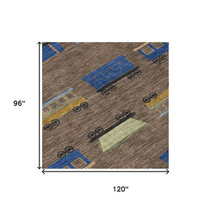 Abstract Washable Polyester Area Rug for Indoor Outdoor Patios Living Rooms and Entryways