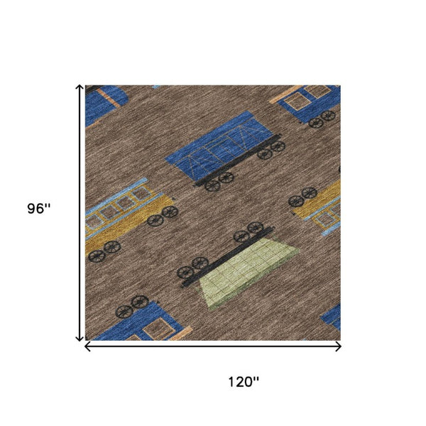 Abstract Washable Polyester Area Rug for Indoor Outdoor Patios Living Rooms and Entryways