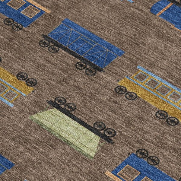 Abstract Washable Polyester Area Rug for Indoor Outdoor Patios Living Rooms and Entryways