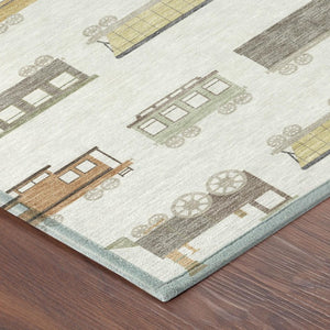 Abstract Washable Polyester Area Rug Felt Backed for Indoor Outdoor Living Spaces Modern Decor