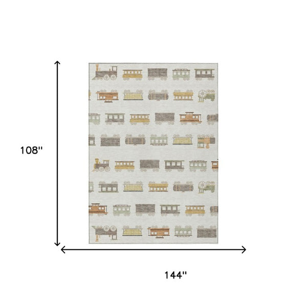Abstract Washable Polyester Area Rug Felt Backed for Indoor Outdoor Living Spaces Modern Decor
