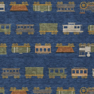 HomeRoots 10 X 14 Abstract Navy Washable Polyester Area Rug for Indoor Outdoor Spaces 733751