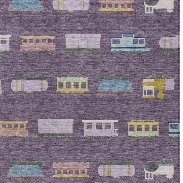 HomeRoots 8 X 10 Abstract Plum Purple Washable Polyester Indoor Outdoor Area Rug Patio 733761