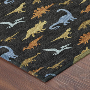 Geometric Polyester Area Rug Machine Washable Indoor Outdoor Low Pile for Patio or Entryway