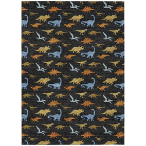 Geometric Polyester Area Rug Machine Washable Indoor Outdoor Low Pile for Patio or Entryway