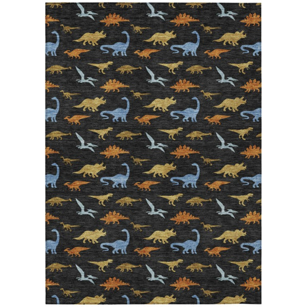 Geometric Polyester Area Rug Machine Washable Indoor Outdoor Low Pile for Patio or Entryway