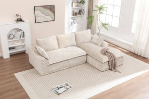 English Elm 103" Modern Modular L-Shaped Sectional Couch - Cloud-Like Comfort, No Assembly, Premium Chenille Upholstery W1170S00039