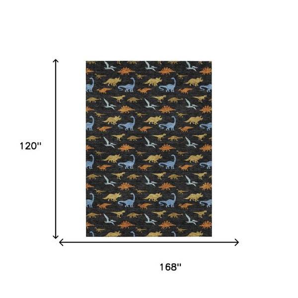 Geometric Polyester Area Rug Machine Washable Indoor Outdoor Low Pile for Patio or Entryway