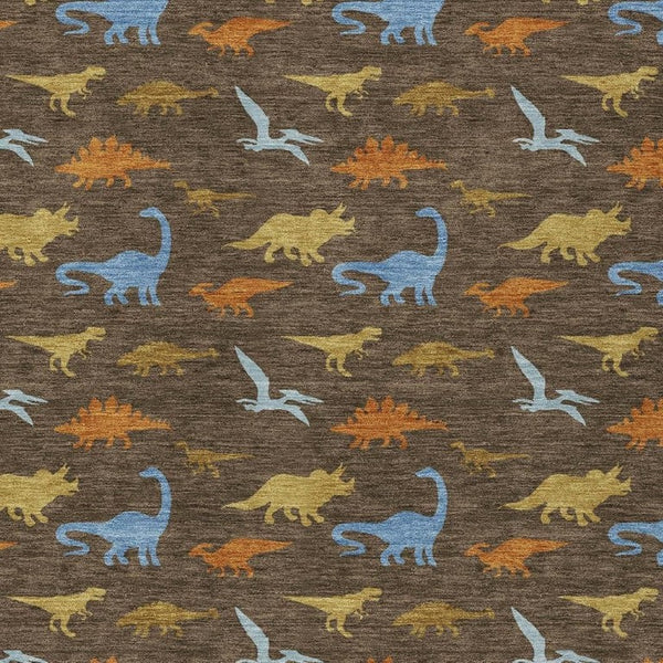 HomeRoots 5x8 Washable Geometric Polyester Area Rug for Patios Living Rooms and High Traffic Spaces 733783