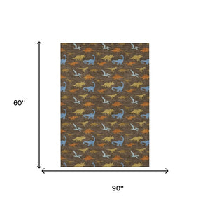 5x8 Washable Geometric Polyester Area Rug for Patios Living Rooms and High Traffic Spaces