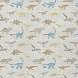HomeRoots 8 X 10 Ivory Beige Geometric Polyester Indoor Outdoor Washable Area Rug 733791