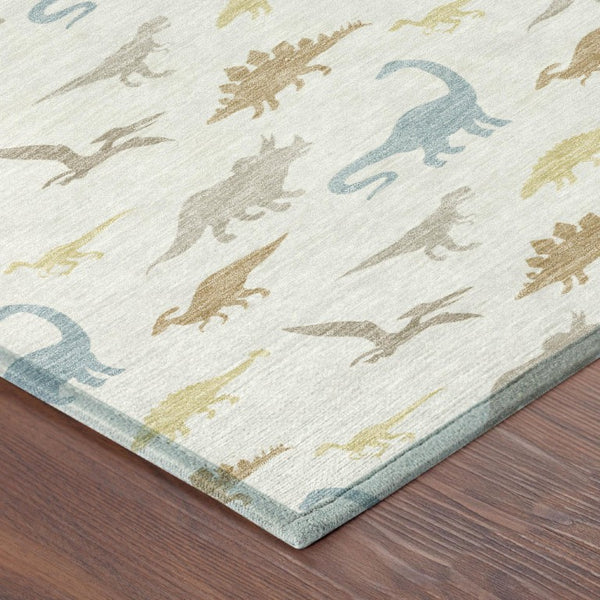 9 X 12 Geometric Polyester Area Rug Washable Neutral Tones for Indoor Outdoor Use
