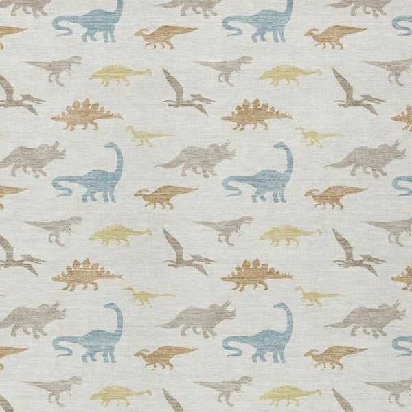 HomeRoots 10 Ft Geometric Washable Polyester Area Rug for Indoor Outdoor Living Spaces 733793
