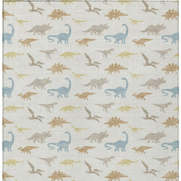 10 Ft Geometric Washable Polyester Area Rug for Indoor Outdoor Living Spaces