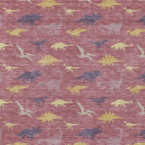 Mauve Pink Geometric Polyester Area Rug Washable for Indoor Outdoor Patio and Living Spaces